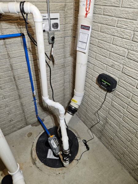 Updated Sump Pump System with installation, service and repair provided by Rooter Right of Toledo, Ohio